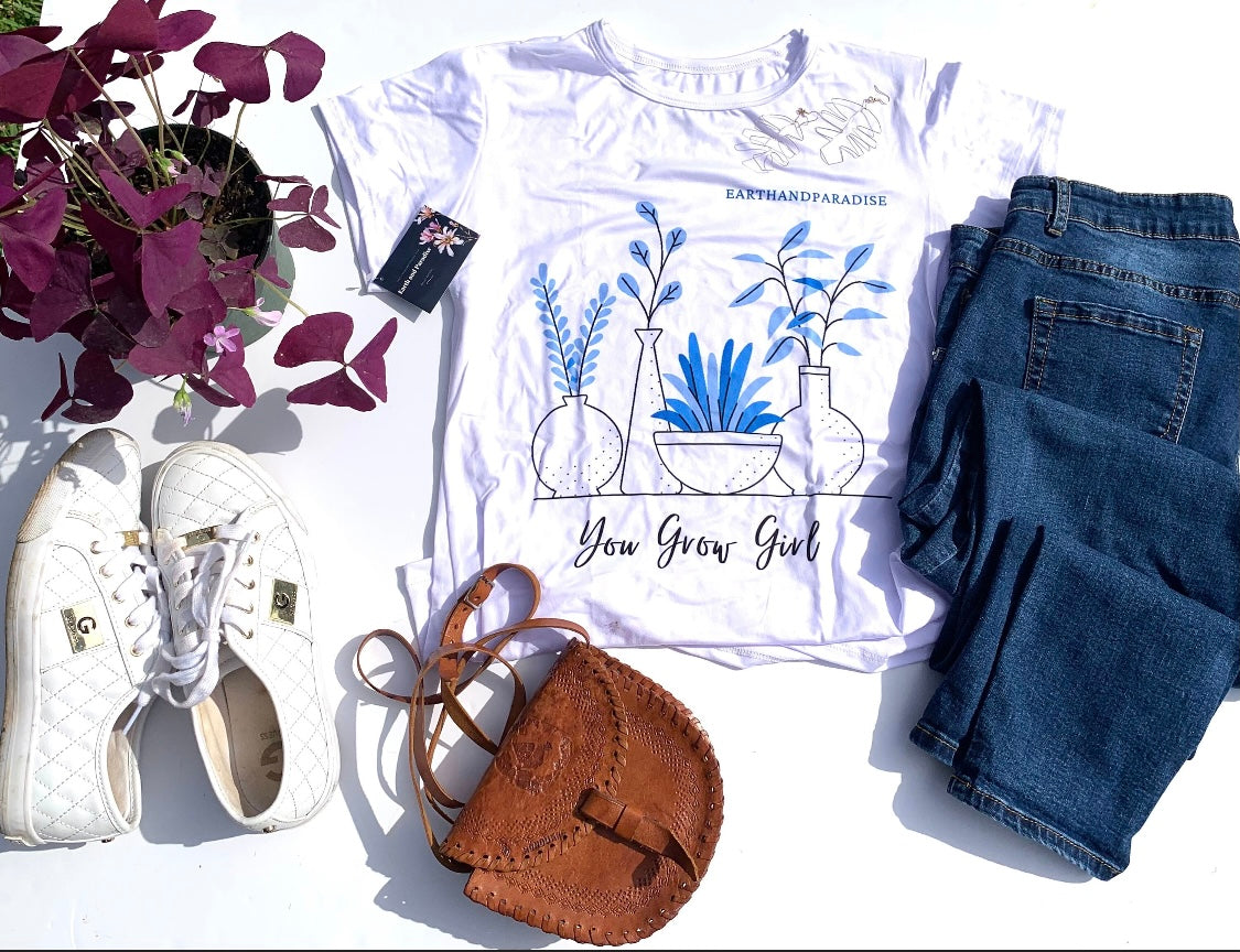 Women T shirt ‘You Grow Girl’ for plant lovers Ladies design