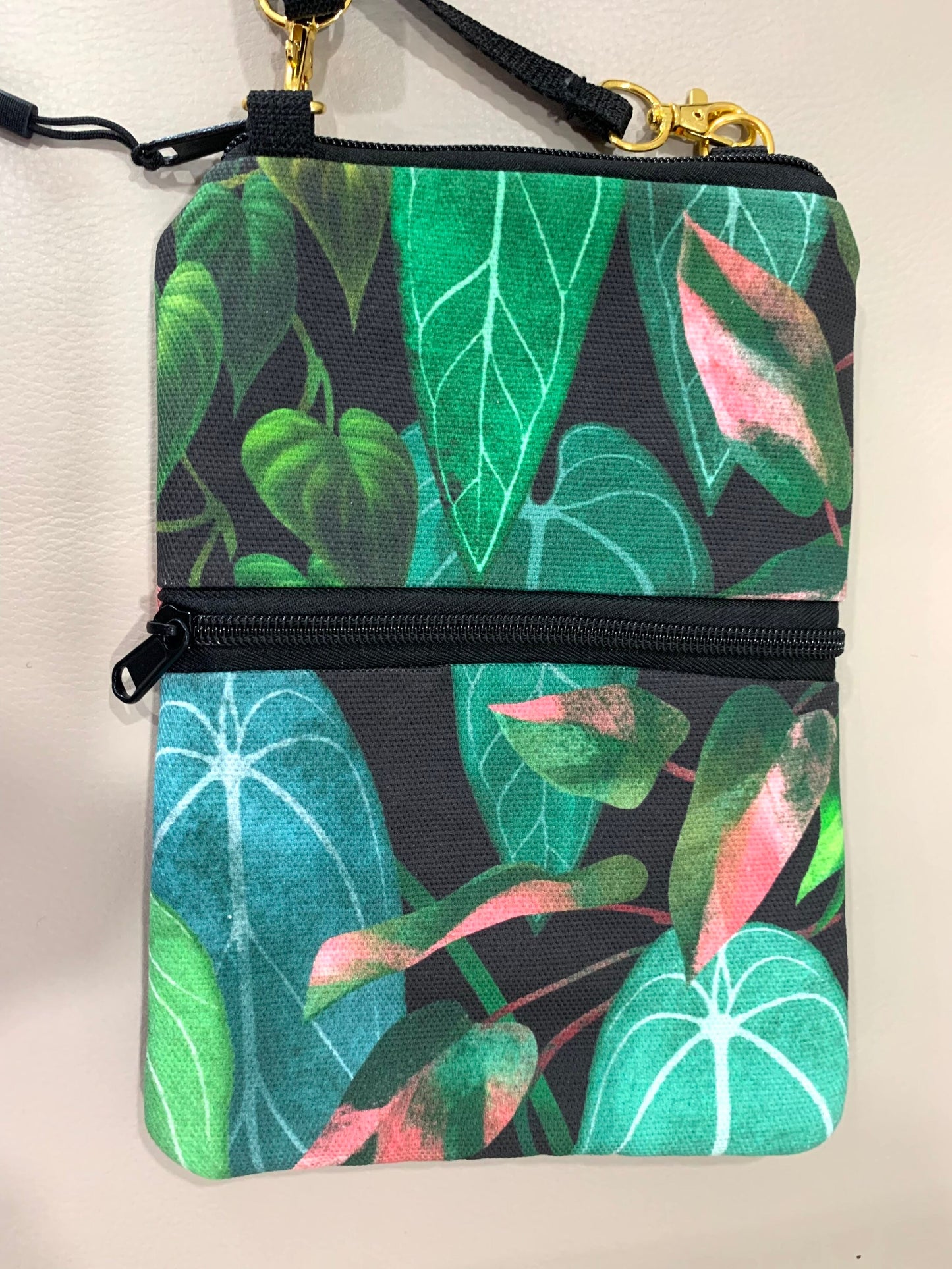 Crossbody bag with Aroid plant design Fanny pack convertible