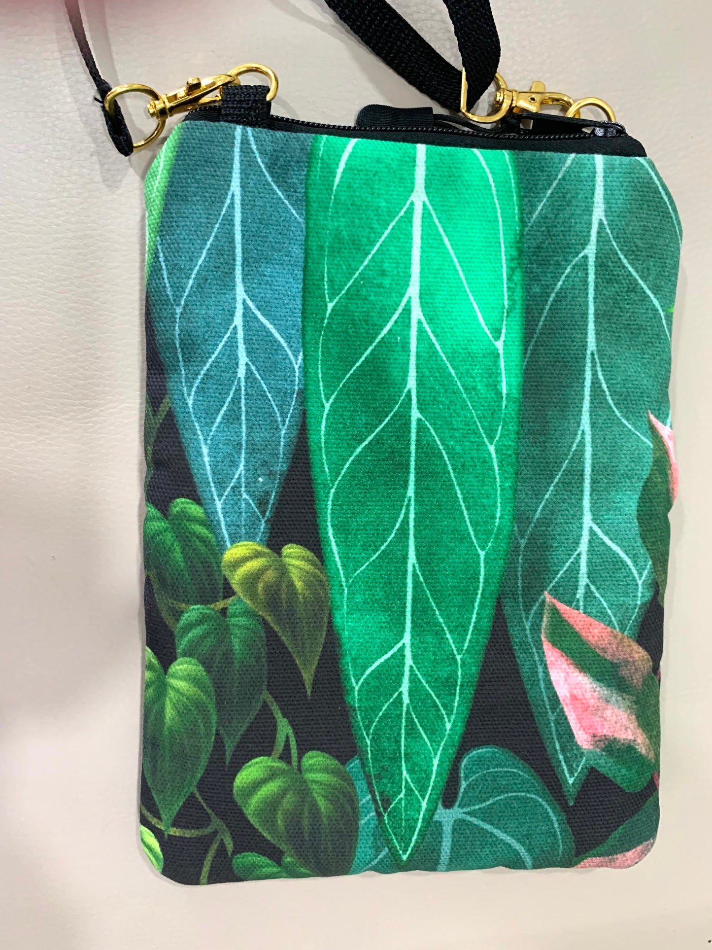 Crossbody bag with Aroid plant design Fanny pack convertible