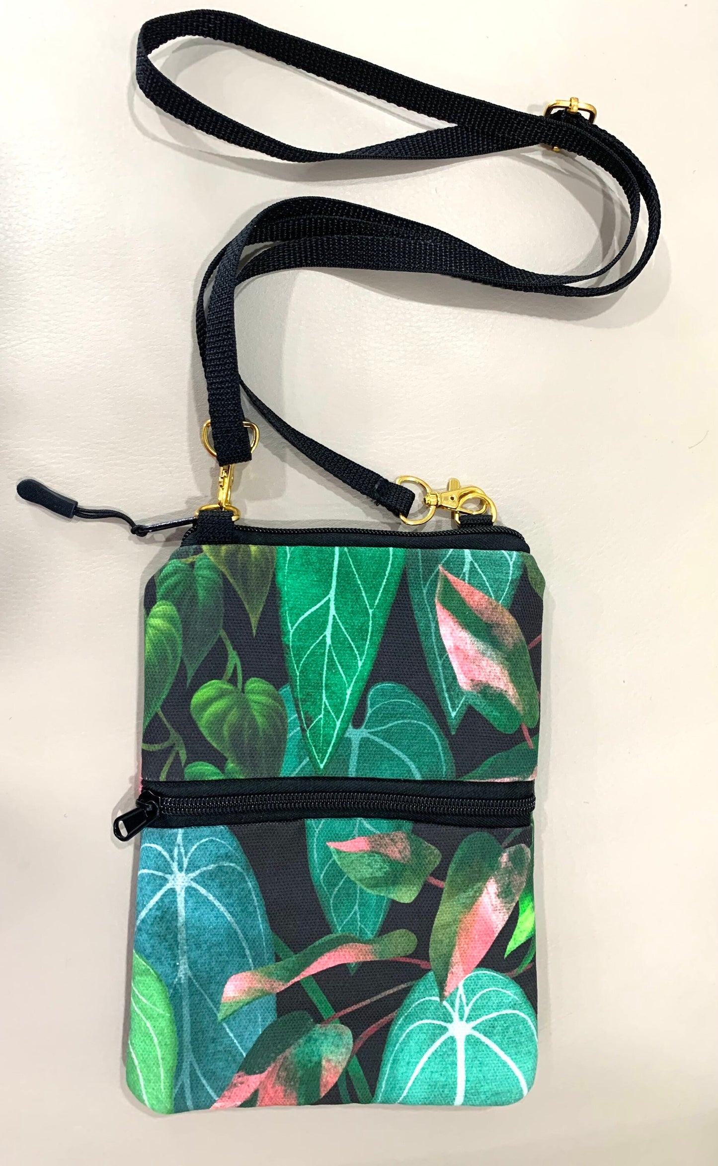 Crossbody bag with Aroid plant design Fanny pack convertible